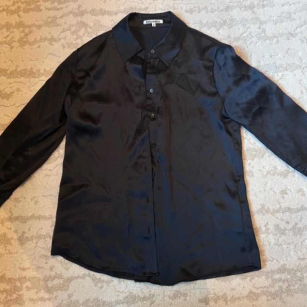 Reformation Black Button Down Shirt
